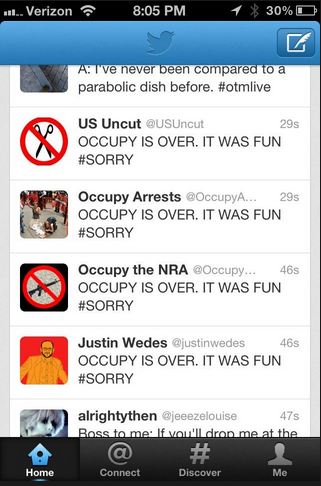 Occupy twitter phone