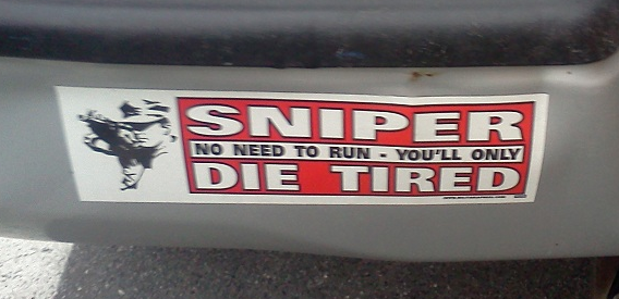Bumper Sticker - Charlottesville VA - Sniper