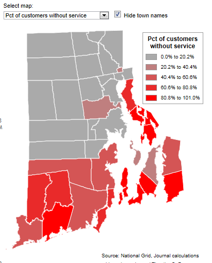 Power Outages RI 2-9-2013 720 pm