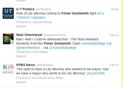 Twitter Filner Battle