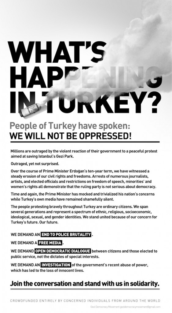 NY Times Advertisement What's Happening in Turkey