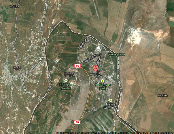 (Metula, Israel - Close Up Map View)