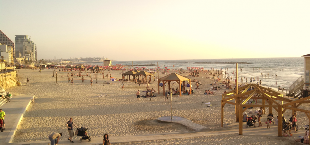 (Tel Aviv beach in front of our hotel)