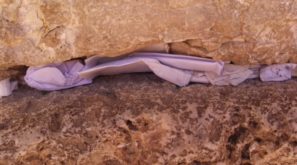 Western Wall Jerusalem Notes in Wall