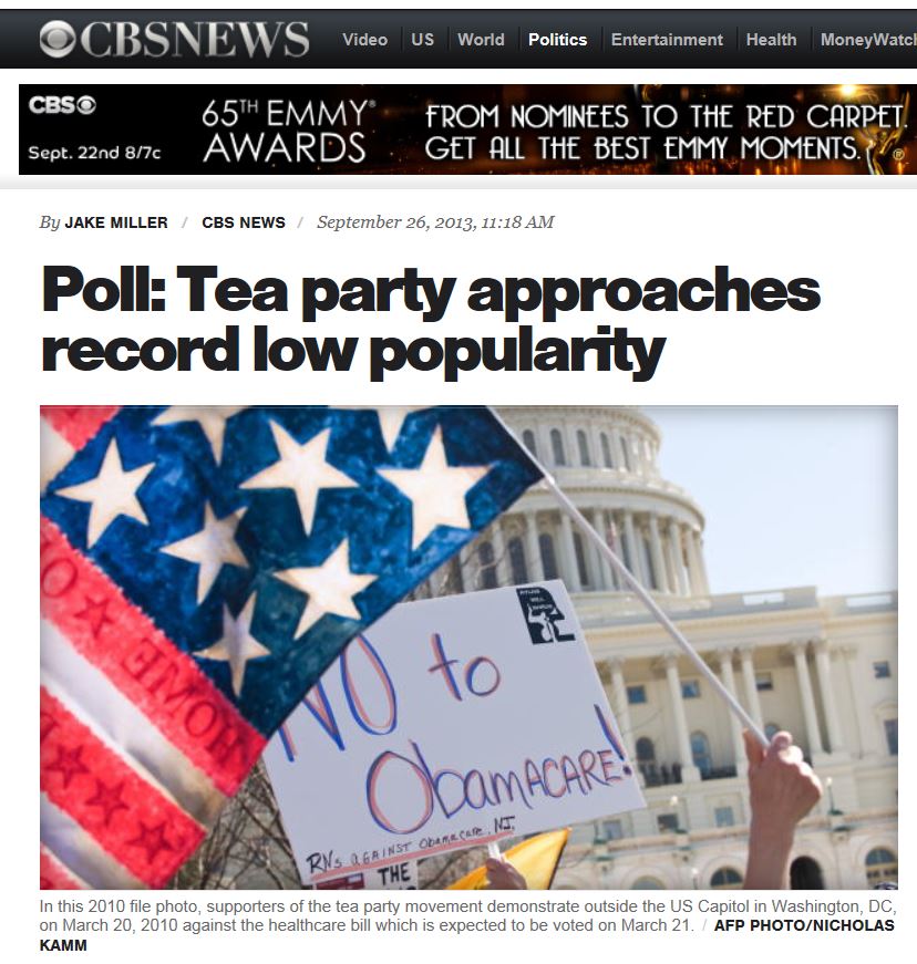 CBS News Gallup Tea Party 9-26-2013