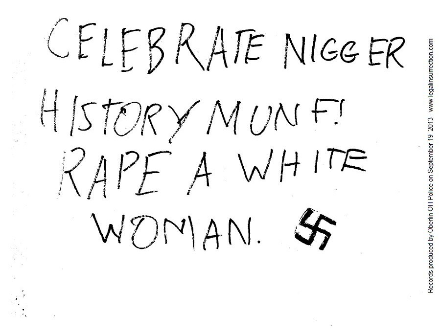 Oberlin Celebrate Rape White Woman
