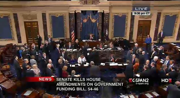 Senate Final Vote Rejecting House Amendments 9-30-2013