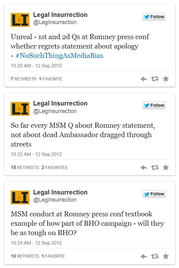 Twitter - Legal Insurrection - Romney Press Conf