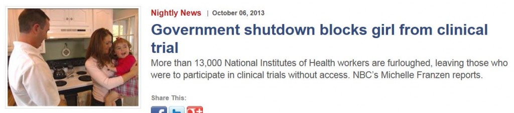 NBC New Shutdown Blocks Girl From Clinical Trial