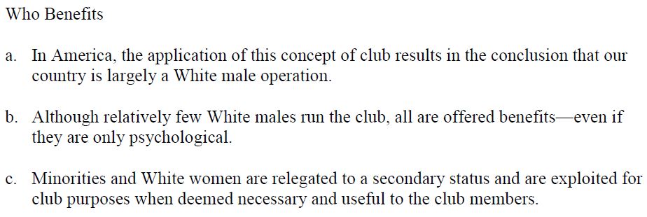 Pentagon manual white male club