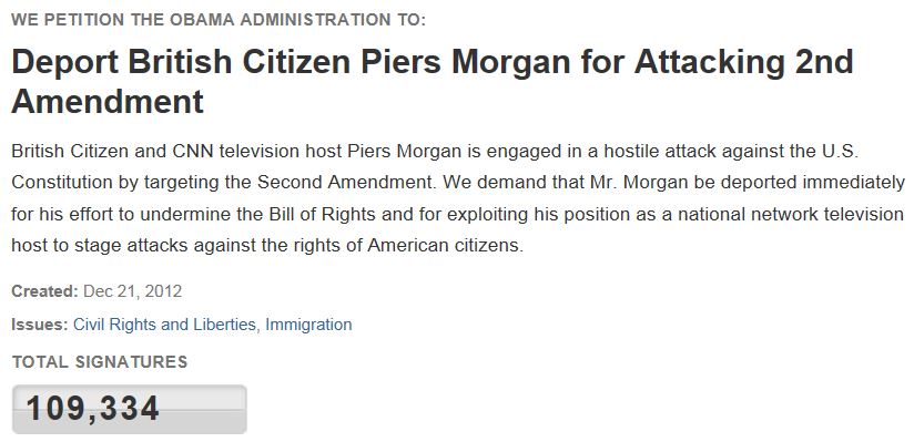 Piers Morgan Petition to Deport