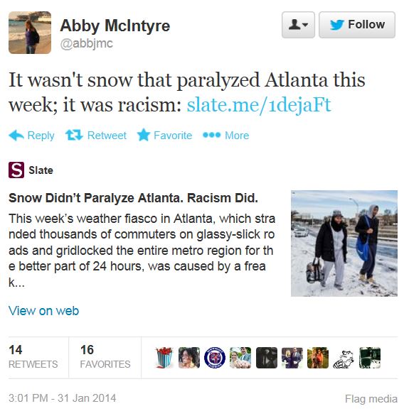 Slate Twitter Snow Racism