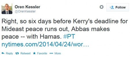 Twitter - @OrenKessler - Netanyahu Hamas PLO Unity