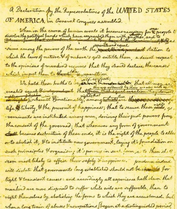 Draft of Declaration of Independence