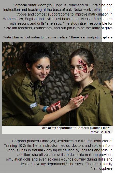 Israeli female soldiers blood make up