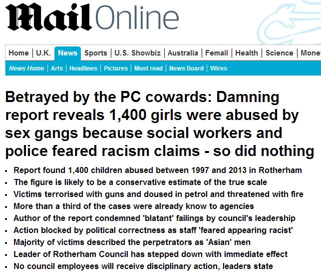 Daily Mail Rotherham scandal