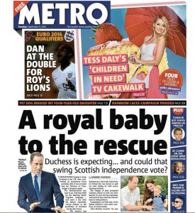 The Mirror Royal Baby Saves Scottish Vote