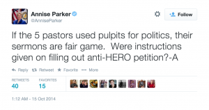 Annise Parker Tweet