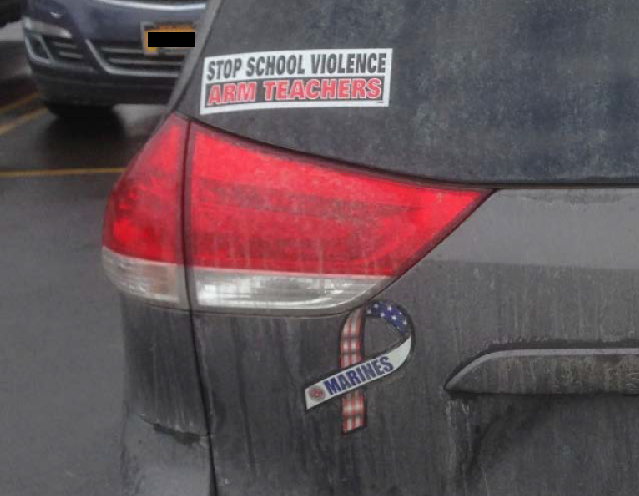 Bumper Sticker - Ithaca - Stop School Violence Marines
