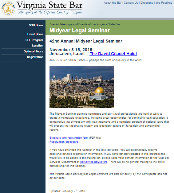 Virginia State Bar Mid Year Legal Seminar Update 2-27-2015
