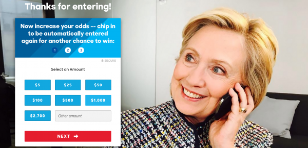 Pay to increase chances of winning hillary clinton mother's day call