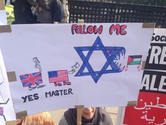 London anti-Israel protest 7-26-2017 Israel master US Britain