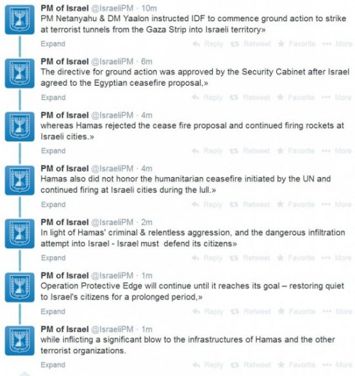 Twitter-@IsraelPM-tweets-Gaza-ground-invasion-7-17-2014
