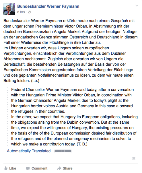 austrian chancellor facebook