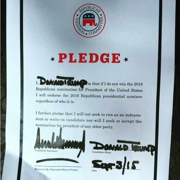 donald trump pledge