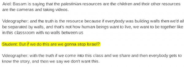 Transcript Bassem Tamimi at Third Grade 4 highlighted