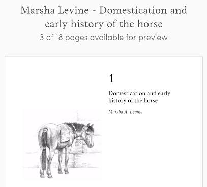 Marsha Levine - Domestication and early history of horses