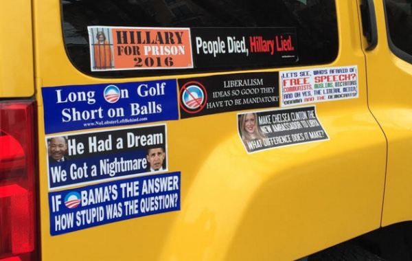 Bumper Stickers - Massachusetts - Anti Obama side view