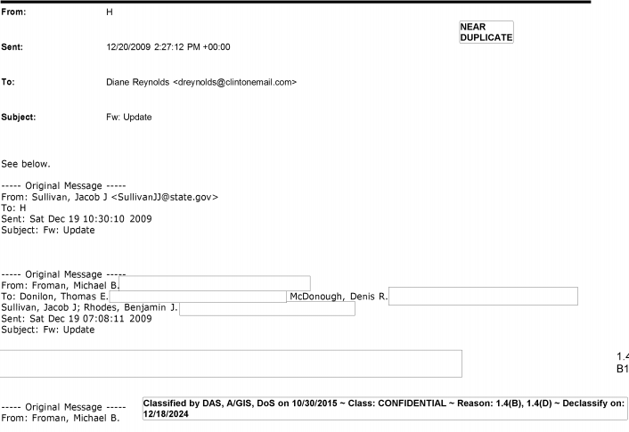 Chelsea Hillary Classified Email