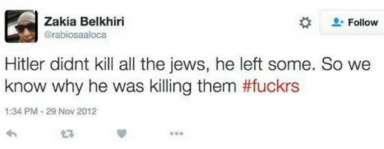 Zakia Belkhiri Hitler Tweet