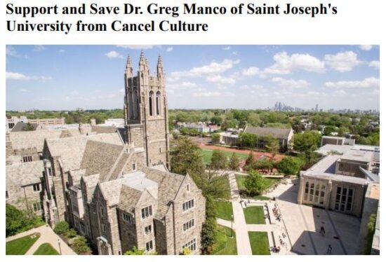 https://www.change.org/p/saint-joseph-s-university-support-and-save-dr-greg-manco-of-saint-joseph-s-university-from-cancel-culture?