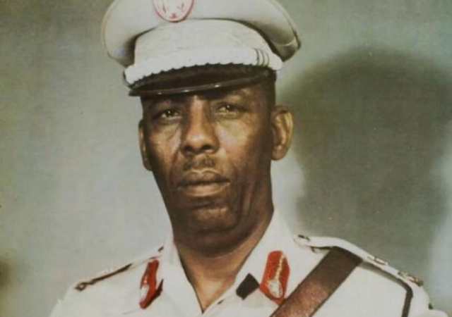 Siad Barre in full uniform